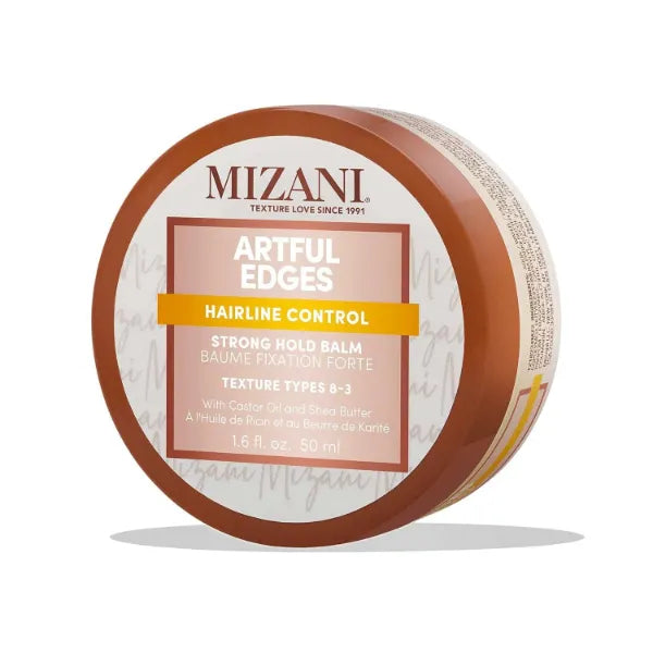 Mizani Artful Edges Edge Control Gel, Flake-Free With No Buildup, Keeps Sleek Styles in Place and Strong Hold, With Castor Oil & Shea Butter - 1.6 Fl oz