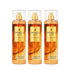 Bath & Body Works Vanilla Café Fine Fragrance Mist – 3 Pack, 8 fl oz Each | Warm Vanilla, Coffee & Creamy Musk Scentc