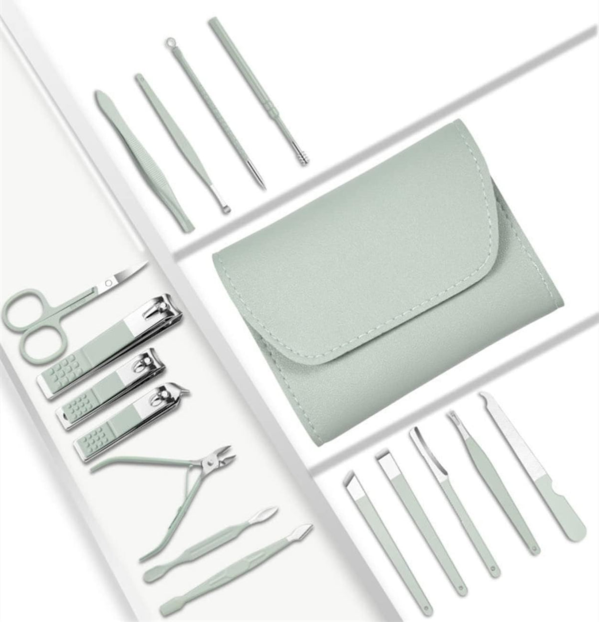 U-HOOME Manicure Set 16 in 1 Nail Clipper set, Personal Care Nail Clipper Kit Manicure Professional Manicure Pedicure Set for Thick Nails Men Women,Stainless Steel Nail Care Tools Grooming Kit