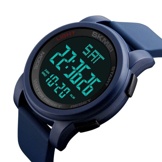 SKMEI 1257 Digital Men's Sports Watch Multifunction Dual Time Silicone Watch - Blue