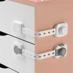 H&A Child Safety Latches - Child Locks for Cabinets - 3M Adhesive Drawer locks for Babies - Adjustable Baby proofing set for Cupboard, Toilet, Oven, Fridge, Door, Window (Grey, Pack of 6)