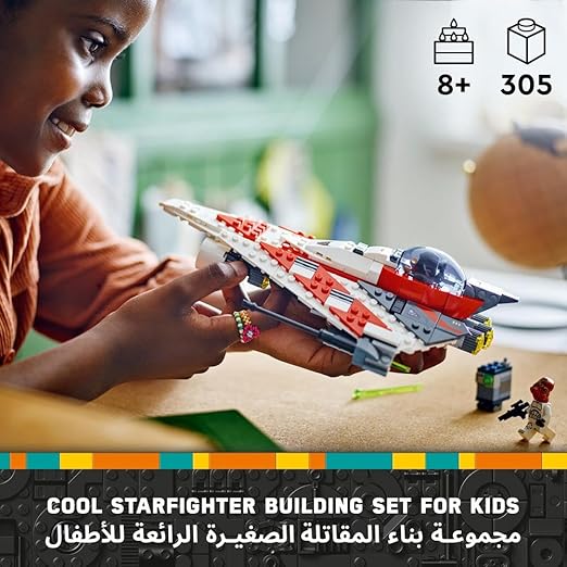 LEGO Star Wars Jedi Bob’s Starfighter Buildable Toy Vehicle for 8 Plus Year Old Boys & Girls, with 2 Character Minifigures and a Droid figure, Birthday Gift Idea for Kids and Fans 75388