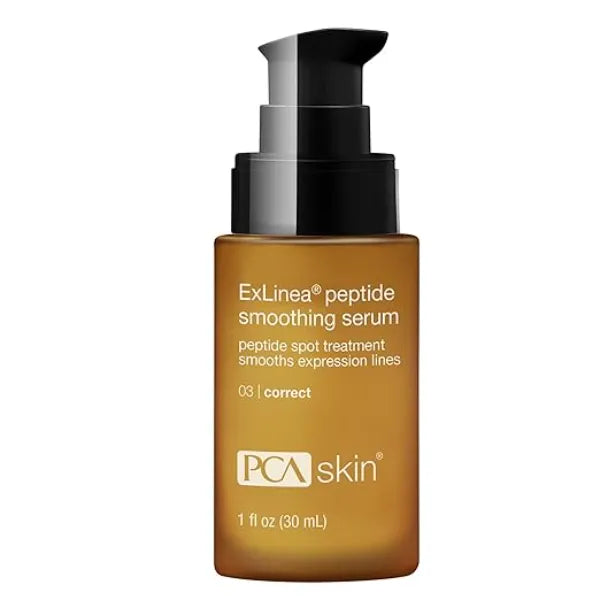 PCA SKIN ExLinea Peptide Smoothing Face Serum, Spot Treatment Serum for Fine Lines and Wrinkles, Firms and Strengthens Aging Skin, Formulated with Squalene and Hyaluronic Acid, 1.0 oz Pump