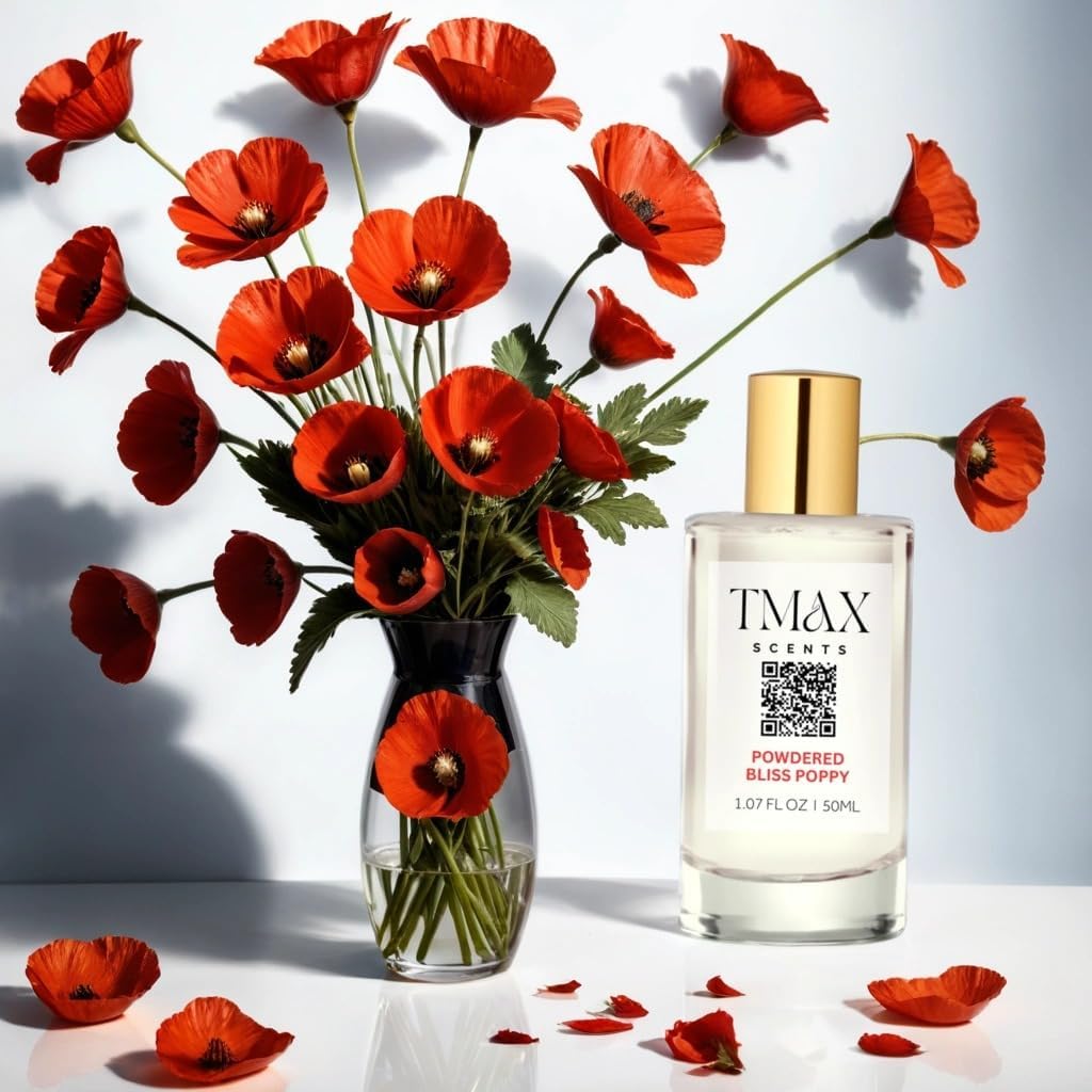 TMAX Scents Powdered Bliss Poppy Perfume for Women 50ml - Elegant, Long-Lasting Musky Sweet and Floral Fragrance