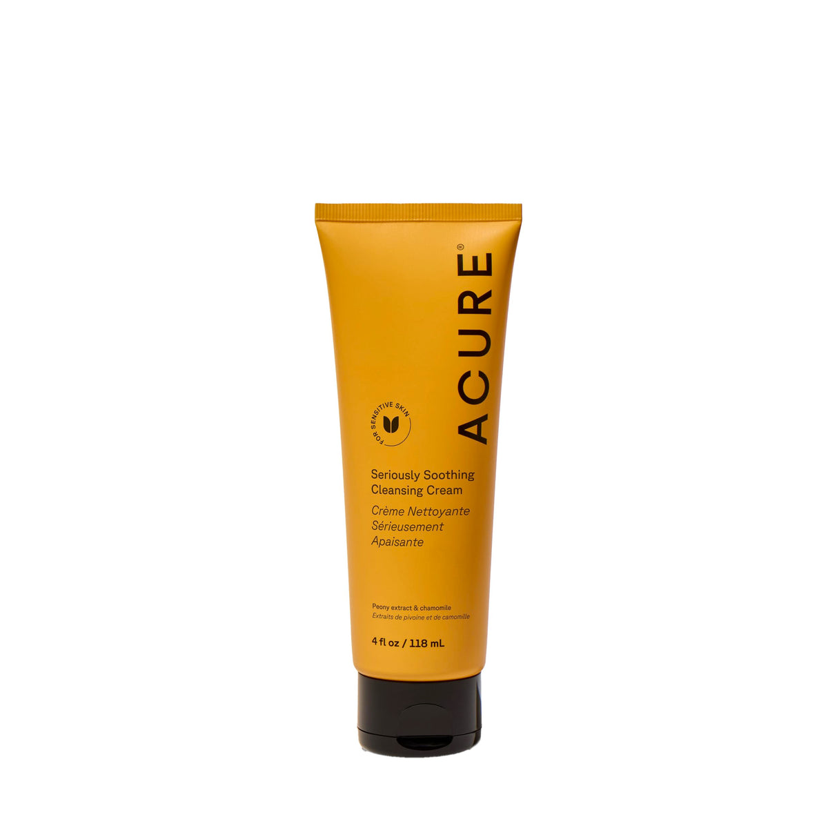ACURE Seriously Soothing Cleansing Cream | 100% Vegan | For Dry to Sensitive Skin | Peony Extract & Chamomille - Soothes, Hydrates & Cleanses | 4 Fl Oz