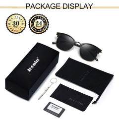 Joopin Polarized Semi Rimless Sunglasses Men Women, Classic Half Frame Sun Glasses UV Protection