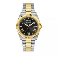 GUESS US Men's Connoisseur Two-Tone Analog Watch, silver/gold, one