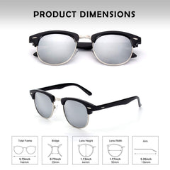 GQUEEN Classic Horn Rimmed Semi Rimless Polarized Sunglasses for Men Women GQO6
