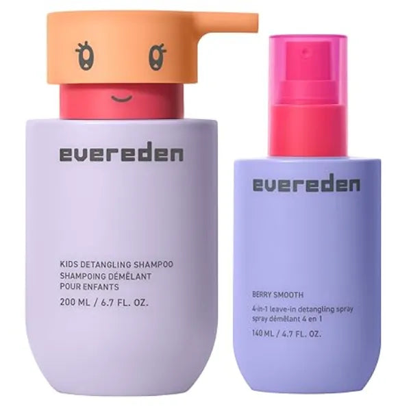 Evereden Kids Haircare Set Hair Detangling Shampoo & Detangling Spray for Children Ages 3+, Clean and Non toxic Ingredients
