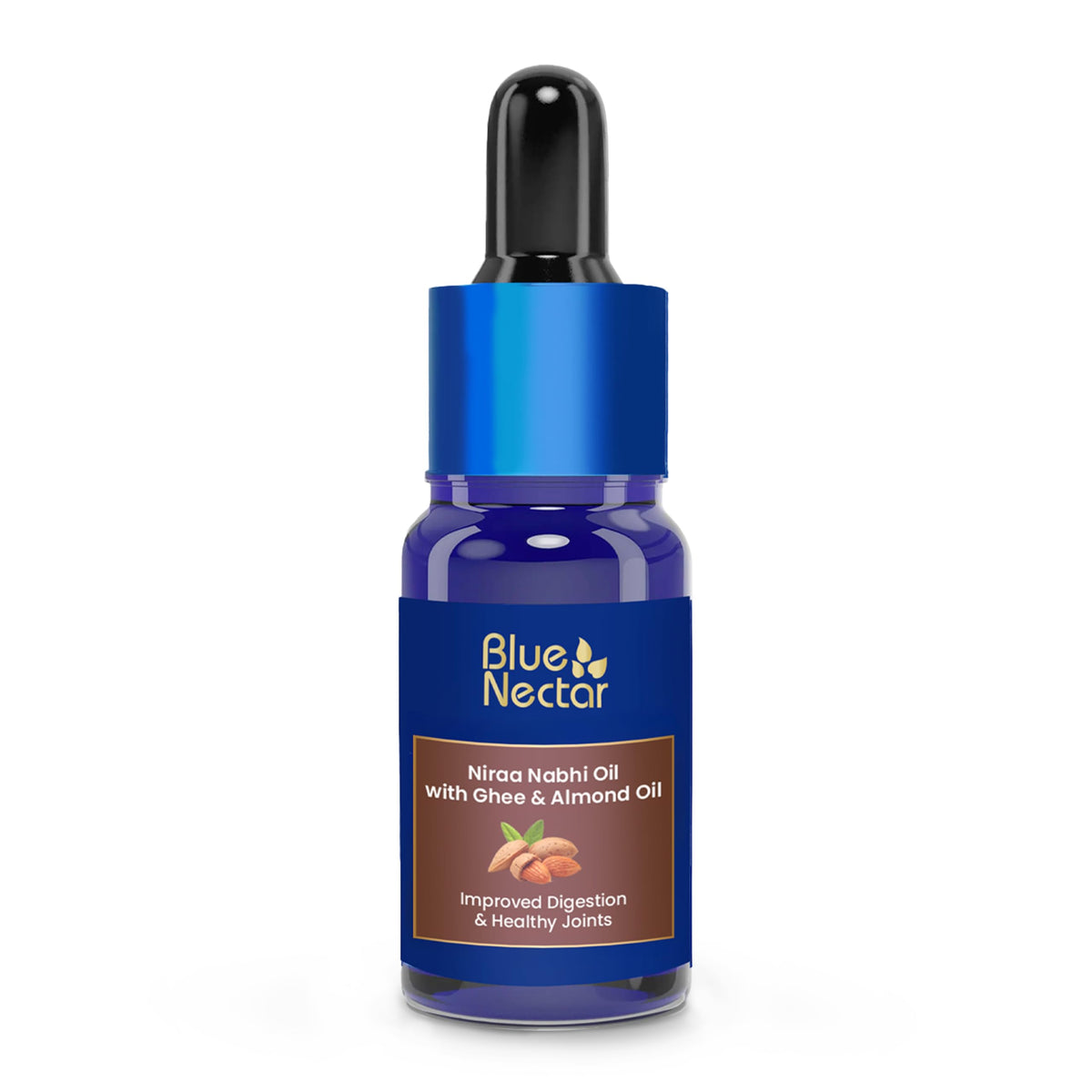 Blue Nectar Nabhi Oil with Ghee & Almond Oil | Ayurvedic Belly Button Oil for Digestion & Joint Support (21 Herbs, 10 ml)