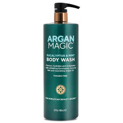 Argan Magic Eucalyptus & Mint Body Wash with Argan Oil Cleanses, Hydrates & Invigorates with Refreshing Eucalyptus & Mint Made in USA