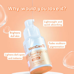 WishCare Super Bright C16 Vitamin C Serum for Oily Skin, Dry & Combination Skin -10% Vitamin C, 4% Niacinamide,1% Kojic Acid, 0.5% Ferulic Acid, Licorice & 4-n-BR- Serum For Pigmentation & Dark Spots