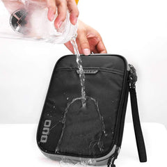 Liumrlte Electronic Organizer Travel Case, Travel Cable Organizer Bag Portable Waterproof Double Layers Electronic Accessories Storage Bag for Adapter Memory Cards USB Cable Charger (Black)
