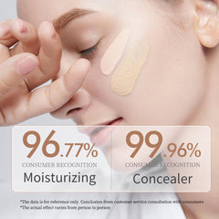 JOSURBEAUTY Cream Foundation, Air cushion powder moisturizing concealer, light and thin, fits well, locks in freshness, air cushion