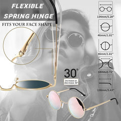 Joopin Round Polarized Sunglasses for Men Women, UV Protection Sun Glasses Small Circle Hippie Lennon Shades Sunglasses