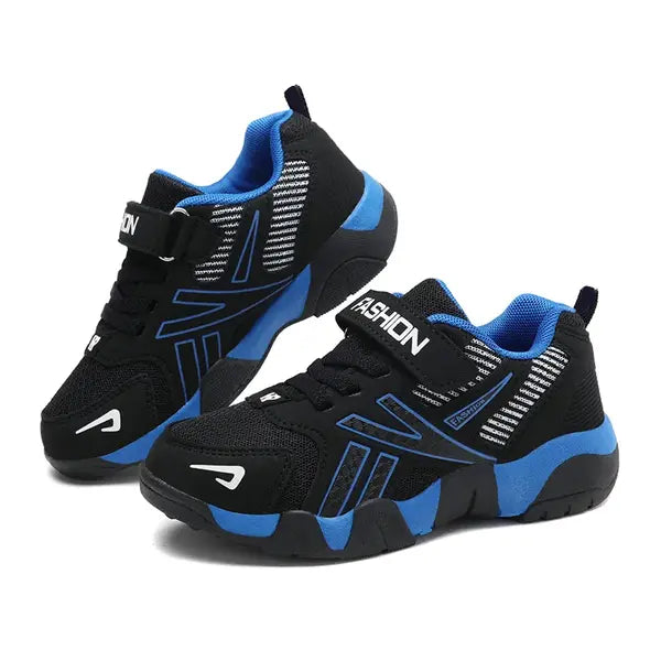 PATPAT Toddler/Kids Sneakers Navy Velcro Closure Mesh Panel Breathable Tennis Shoes Black
