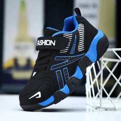 PATPAT Toddler/Kids Sneakers Navy Velcro Closure Mesh Panel Breathable Tennis Shoes Black