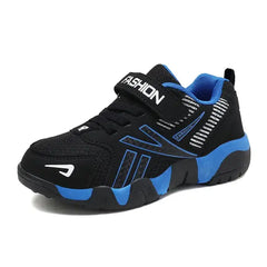 PATPAT Toddler/Kids Sneakers Navy Velcro Closure Mesh Panel Breathable Tennis Shoes Black
