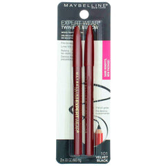 Maybelline New York Expert Wear Twin Brow And Eye Pencils, 101 Velvet Black, 0.03 Ounce (Pack of 2)