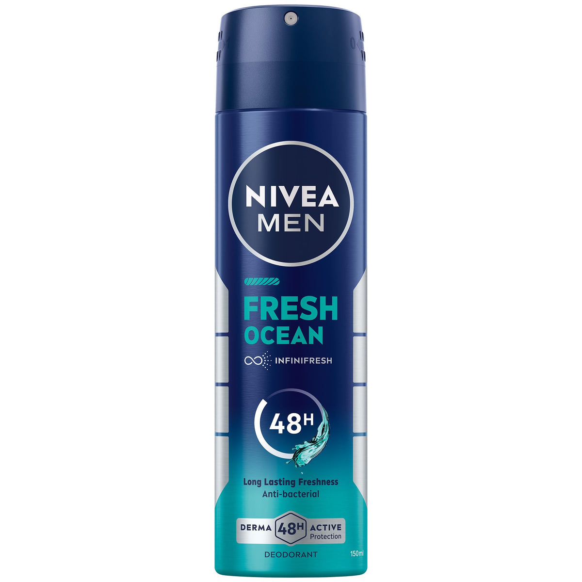 NIVEA MEN Deodorant Spray for Men, Fresh Ocean Aqua Scent, 150ml