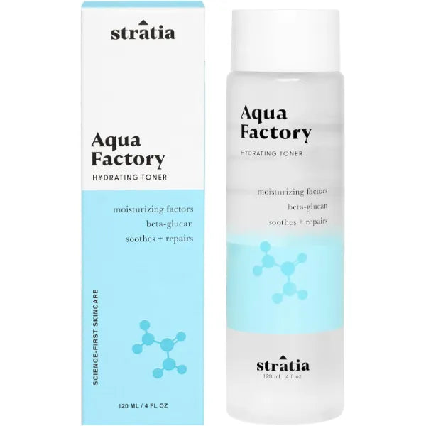 Stratia Aqua Factory Hydrating Toner with Beta Glucan, 7 Moisturizing Factors for Barrier Repair, Nourishing Dry & Sensitive Skin, 4oz