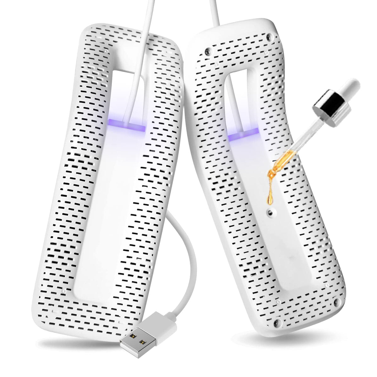 Khazna Shoe Dryer, Boot Deodorize Dryer, USB Portable Footwear Dryer for Work Boots, Ski Boots, Socks, Gloves Eliminate Bad Odor and Sanitize Shoes, White