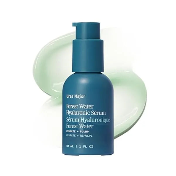 Ursa Major Forest Water Hyaluronic Serum Deeply Hydrating Natural Face Serum Boosts Firmness, Plumps Skin & Smooths Appearance of Fine Lines Non-Toxic 1.0 ounce