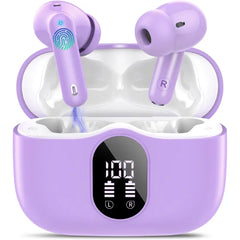 Btootos Bluetooth 5.4 Headphones Bass Stereo, Ear Buds with Noise Cancelling Mic, IP7 Waterproof in Ear Earphones,LED Display Bluetooth Earbuds for Laptop Pad Phones Sports