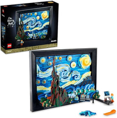 LEGO 21333 Ideas Vincent van Gogh - The Starry Night, Unique 3D Wall Art Home Décor Piece with Artist Minifigure, Creative Crafts Set for Adults