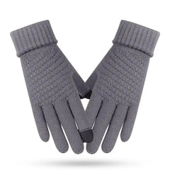 SANKRO Winter Gloves for Men and Women, Thermal Gloves, Touch Screen, Elastic Knitted Gloves with Warm Lining, Thermal Winter Gloves - for Running, Cycling, Driving - Gray