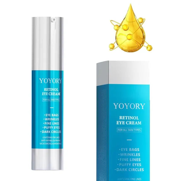 YOYORY Under Eye Cream with Retinol – Reduces Dark Circles, Puffy Eyes & Wrinkles – Anti-Aging Eye Bag Treatment – Deep Hydration & Firming Care, 0.33 fl oz