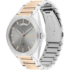 CALVIN KLEIN MEN'S COOL GREY DIAL TWO TONE STAINLESS STEEL BRACELET WATCH - 25200449