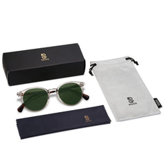 SOJOS Small Round Classic Polarized Sunglasses for Women Men Vintage Style UV400 Lens MAY SJ2113