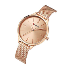CURREN 9024 Women Watch Quartz Movement Wrist Watch Simple Causal Gift for Women - Gold