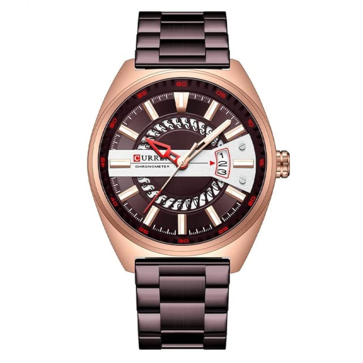 CURREN Men's Quartz Sports Brand Luxury Business Waterproof Automatic Date Stainless - BROWN