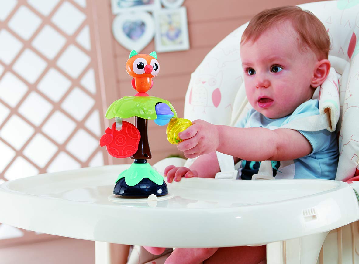 Hola Smart Owl Highchair Toy with Suction – Sensory Development Toy for Babies 6M+, Stimulates Vision, Hearing, and Touch, Fine Motor Skills, Non-Toxic and Easy to Clean, Mealtime Toys