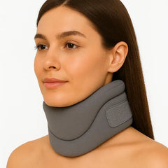 Generic Cervical Neck Brace Collar – Soft Foam Support for Spine Alignment, Sleep & Snoring Relief (Grey)