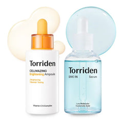 Torriden DIVE IN Serum 1.69 fl.oz + CELLMAZING Vita C Ampoule 1.01 fl.oz | Serum Duo to Get Glass Skin | Refining Skin Texture