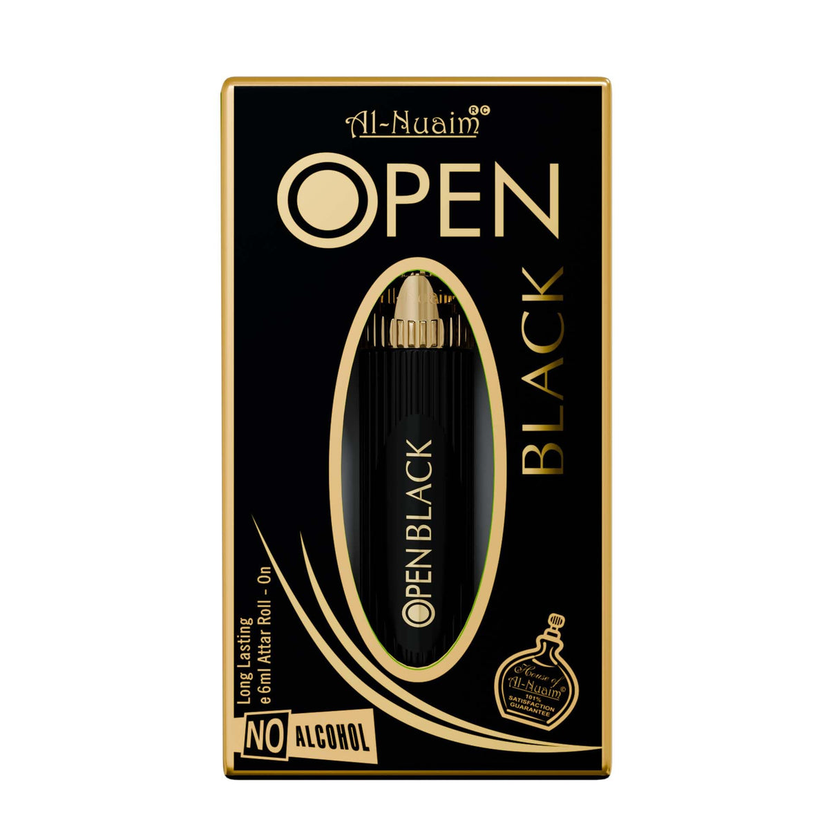 Open Black Alcohol Free Attar Roll On for Men - 6ml | Exquisite & Long Lasting Fragrance