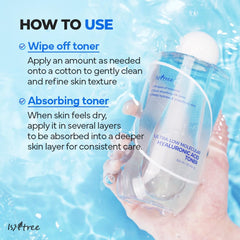 ISNTREE Ultra-Low Molecular Hyaluronic Acid Toner 300ml 10.14 fl.oz| Quick Absorbing Hyaluronic Acid Toner | Deeply hydrates and smoothens The Skin