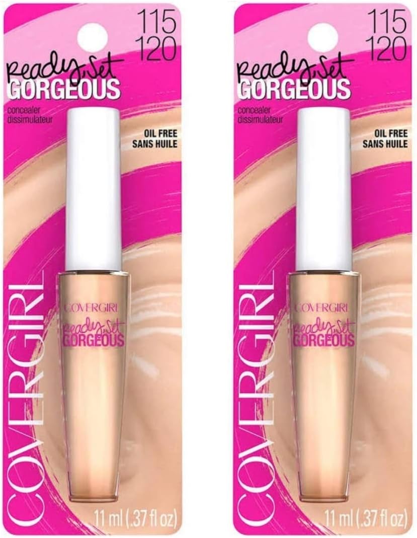 Pack of 2 Covergirl Ready, Set Gorgeous Concealer, Light, 115/120, 115-120