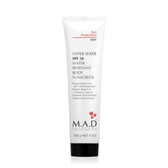 M.A.D Skincare Hyper Sheer Sun Protection SPF 50 Water Resistant Body Sunscreen – Mineral Zinc Oxide & Antioxidant Complex – Anti-Aging Detox & Cellular Repair Formula – Paraben-Free – 4 oz