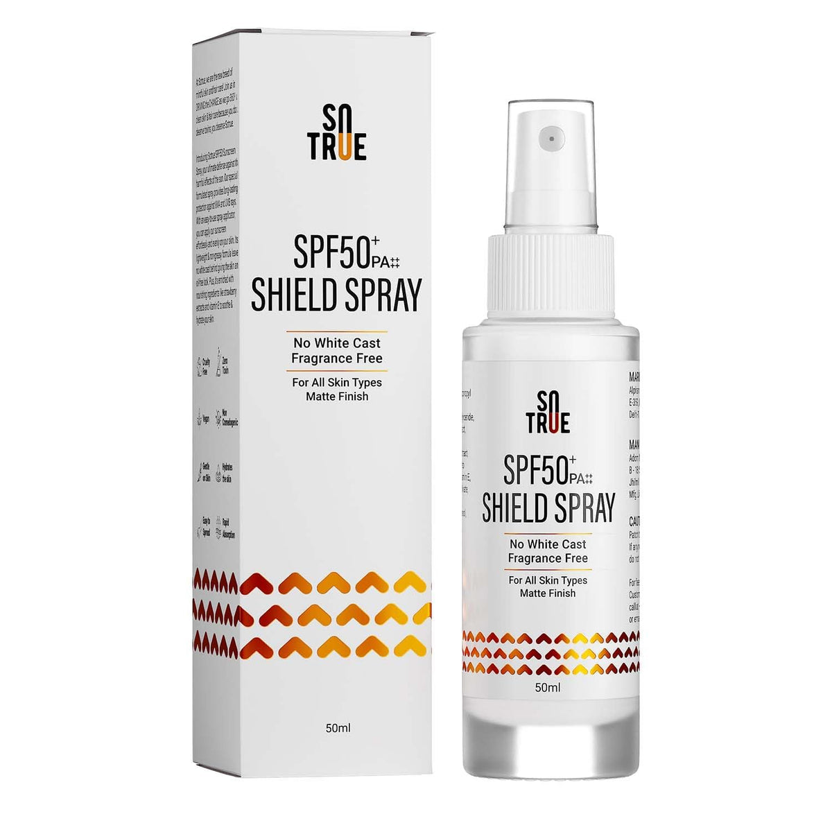 Sotrue SPF50+ Shield Sunscreen Spray 50ml | Lightweight, Water Resistant | No White Cast, Fragrance Free | Broad Spectrum PA++++ Spray For All Skin Types