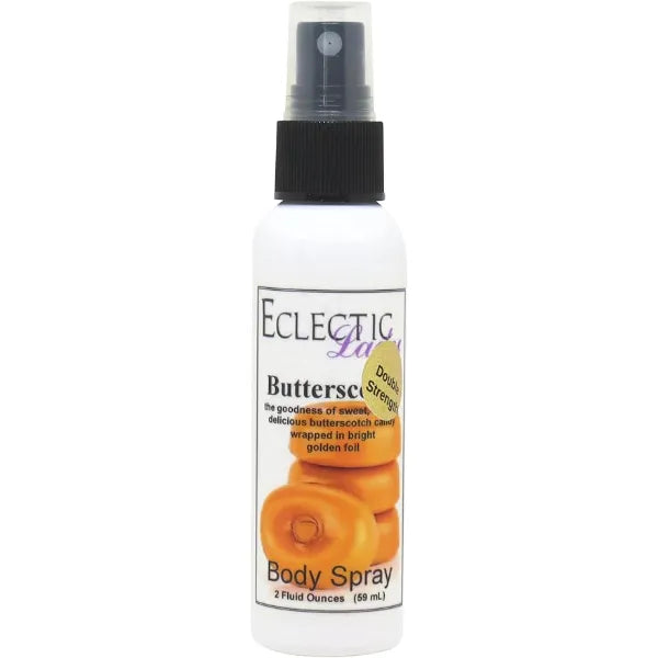 Eclectic Lady Butterscotch Body Spray, Double Strength, 2 ounces, Body Mist for Women with Clean, Light & Gentle Fragrance, Cologne with Soft, Subtle Aroma For Daily Use