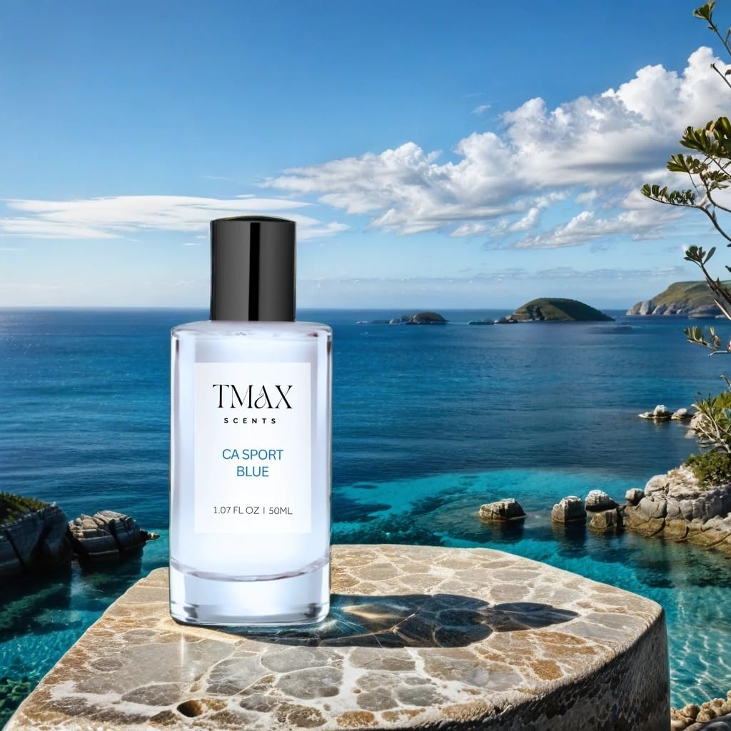 Tmax Scents CA Sport Blue - 50ml Aromatic Citrus - Fresh Spicy Scent With Pineapple, Bergamot, and Musk.