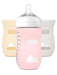 LOTBILL 3 Pack Silicone Sleeves for Avent Natural Glass Baby Bottles, Protection and Insulation, Glass Baby Bottle Sleeve Compatible with Avent Glass Bottles 8 oz, Dishwasher Safe, BPA Free