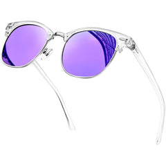 KANASTAL Polarized Horn Rimmed Sunglasses for Men and Women, Classic Half Frame Sun Glasses, Semi Rimless Shades for Womens 100% UV400 Protection Driving