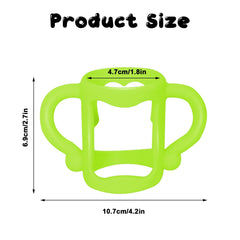 Tazweeq Silicone Baby Bottles Handle, 2pcs Wide Neck Bottle Grip Universal Fit Baby Bottle Holder with Easy Grip Handles to Hold Their Own Bottle for Baby Self Feeding