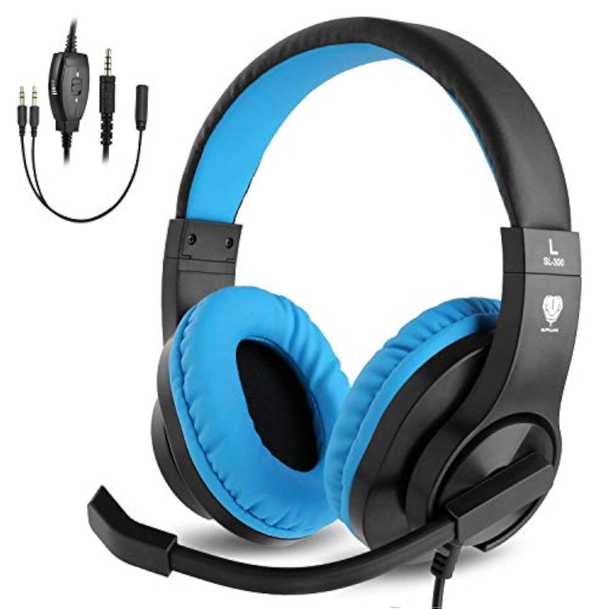 Beedove PC Kids Gaming Headset with Microphone Wired Xbox Headset with mic PS4 Gaming Headphones with Microphone Gamer PS4 Headset with Mic Stereo Sound & Noise Cancelling for Switch Computer(Blue)