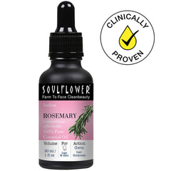 SOULFLOWER ORGANIC ROSEMARY OIL FOR HAIR GROWTH, HAIRFALL CONTROL & SCALP NOURISHMENT, 100% PURE ESSENTIAL OIL, ECOCERT COSMOS CERTIFIED, 30ML/ 1 FL OZ